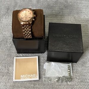 Michael Kors MK5556 Lexington Rose Gold Stainless Steel Bracelet Women Watch